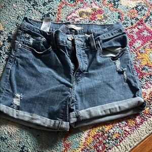 Signature by Levi Strauss Distressed Blue Jean Shorts